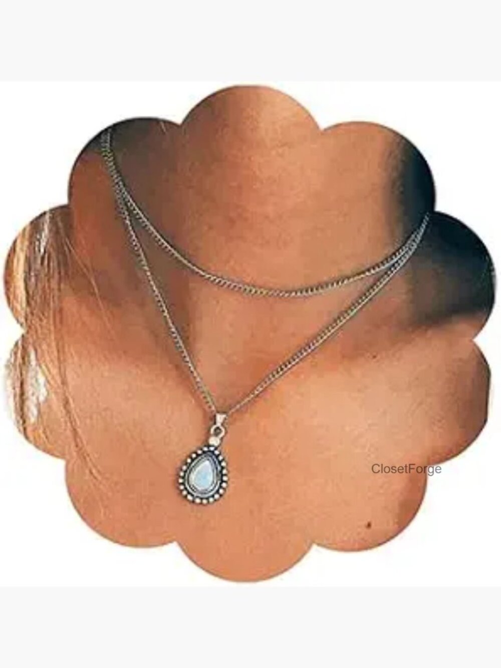 Layered Bar Drop Pendant Necklace Bohemian V Neck